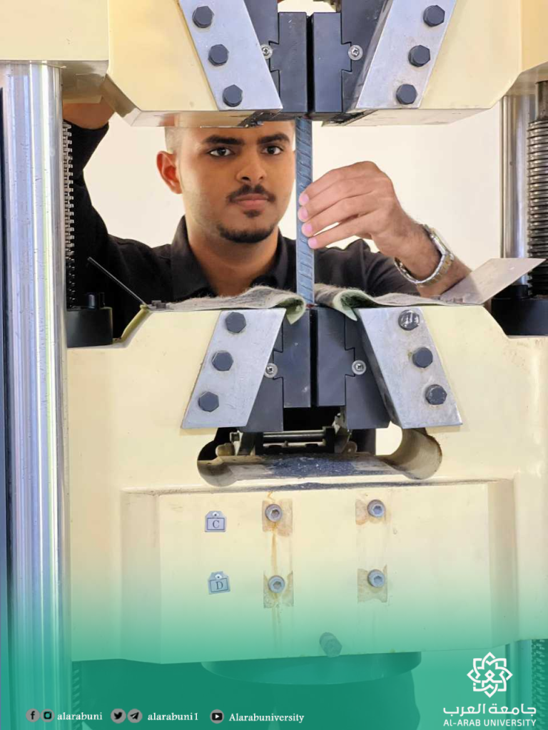 🔩| تجارب مخبرية متقدمة لطلاب الهندسة المدنية بجامعة العرب